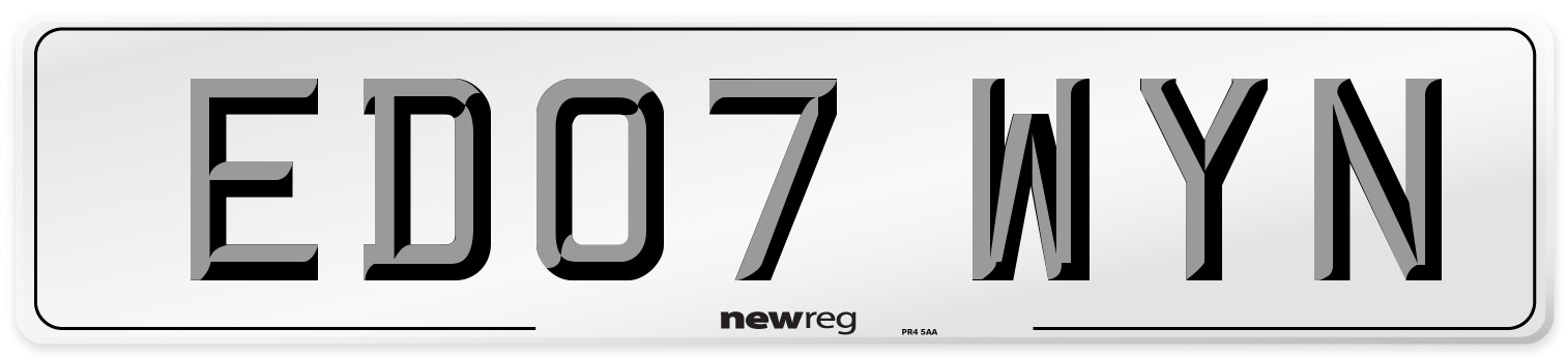 ED07 WYN Number Plate from New Reg
